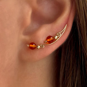 Gold Ear Climbers, Minimalist Handmade Jewelry Gift for Her