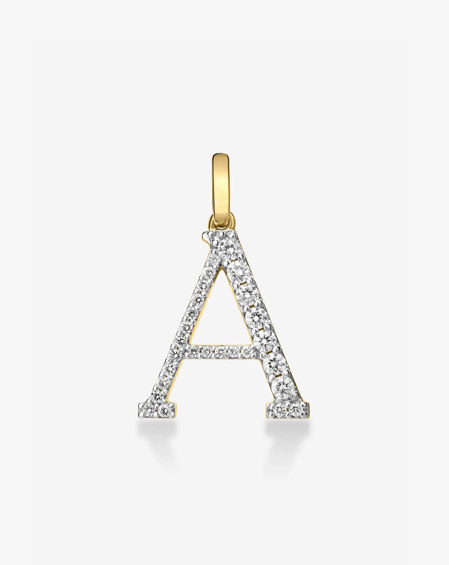Exquisite Large Diamond Initial Pendant - Personalize Your Elegance.