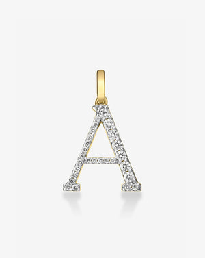 Exquisite Large Diamond Initial Pendant - Personalize Your Elegance.