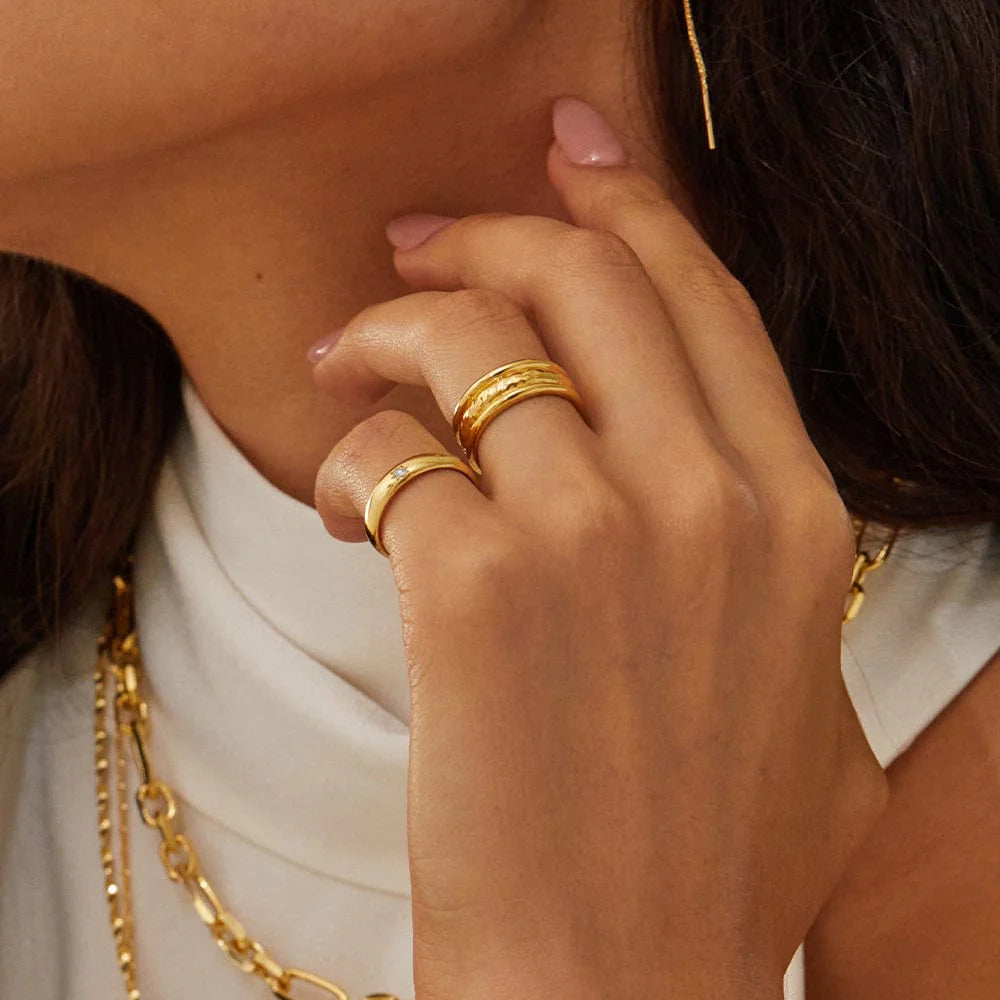 Shining Star Stacking Ring 18Ct Gold Plate