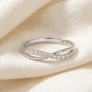 14K White Gold Diamond Infinity Ring - Timeless 0.16Ctw Forever Love Symbol for Weddings, Anniversaries & Romantic Gifts.