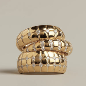 Lab Grown White Sapphire Matrix Ring NikNenz™ Premium Gold & Diamonds