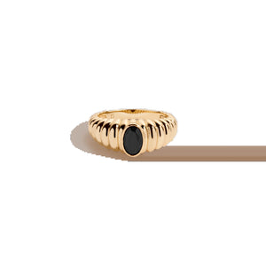 Lab Grown Black Sapphire Art Deco Ring NikNenz™ Premium Gold & Diamonds