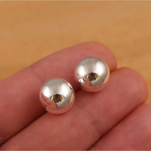 925 Sterling Silver 12Mm Ball Stud Earrings BIG Plain Gift Boxed