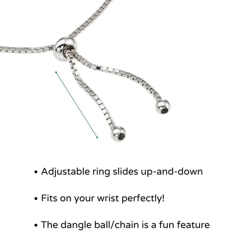925 Sterling Silver Best Mom Bracelet, Adjustable Size 6In-9In