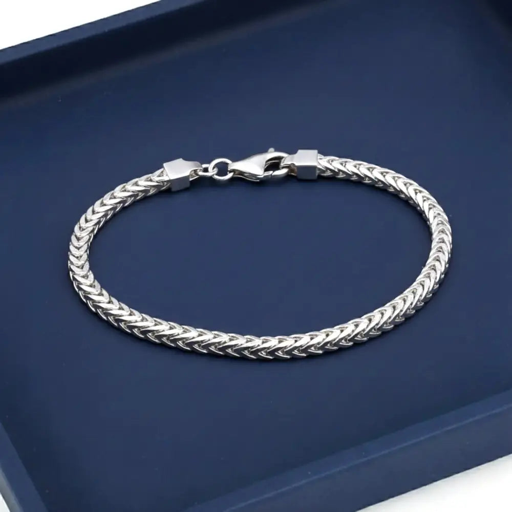 925 Sterling Silver Franco Chain Bracelet
