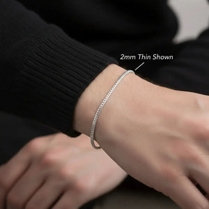 925 Sterling Silver Franco Chain Bracelet