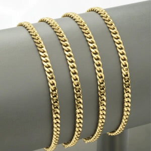 925 Sterling Silver Gold Plated Miami Cuban Link Bracelet, 5Mm Thick