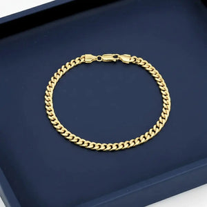925 Sterling Silver Gold Plated Miami Cuban Link Bracelet, 5Mm Thick
