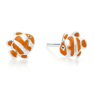 925 Sterling Silver Nemo Clownfish Enamel Studs, Pushback