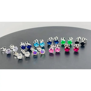 925 Sterling Silver round Earrings Studs Tiny Small One Pair