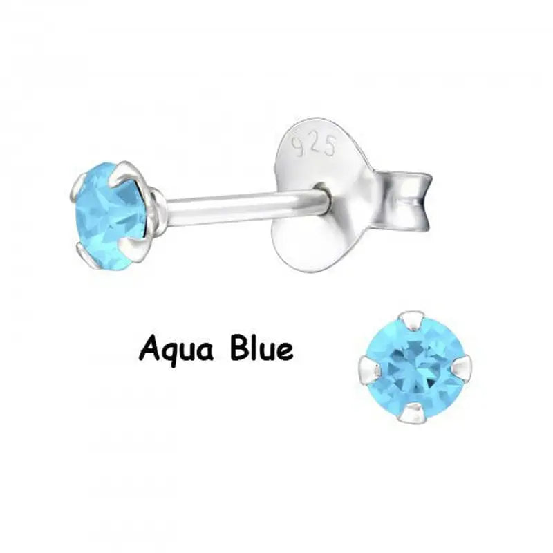 925 Sterling Silver round Earrings Studs Tiny Small One Pair