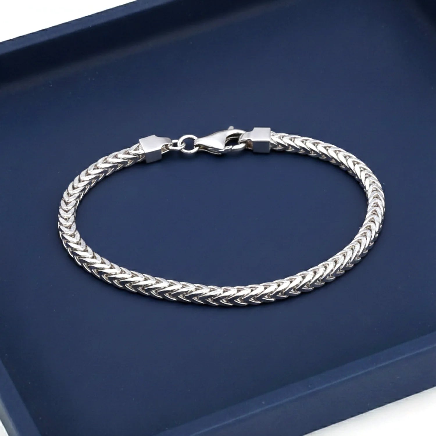 925 Sterling Silver Franco Chain Bracelet