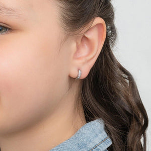 Dainty 925 Silver & Gold Colorful Gemstone Hoop Earrings - Perfect Birthday Gift!.