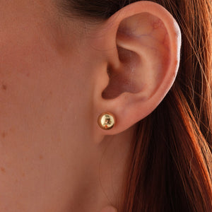 14K Gold Ball Stud Earrings 5Mm Solid Yellow Gold Studs Minimalist Everyday Jewelry Push Back Earrings Gift for Her Women