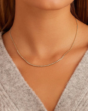 Classic Diamond Row Necklace NikNenz™ Premium Gold & Diamonds