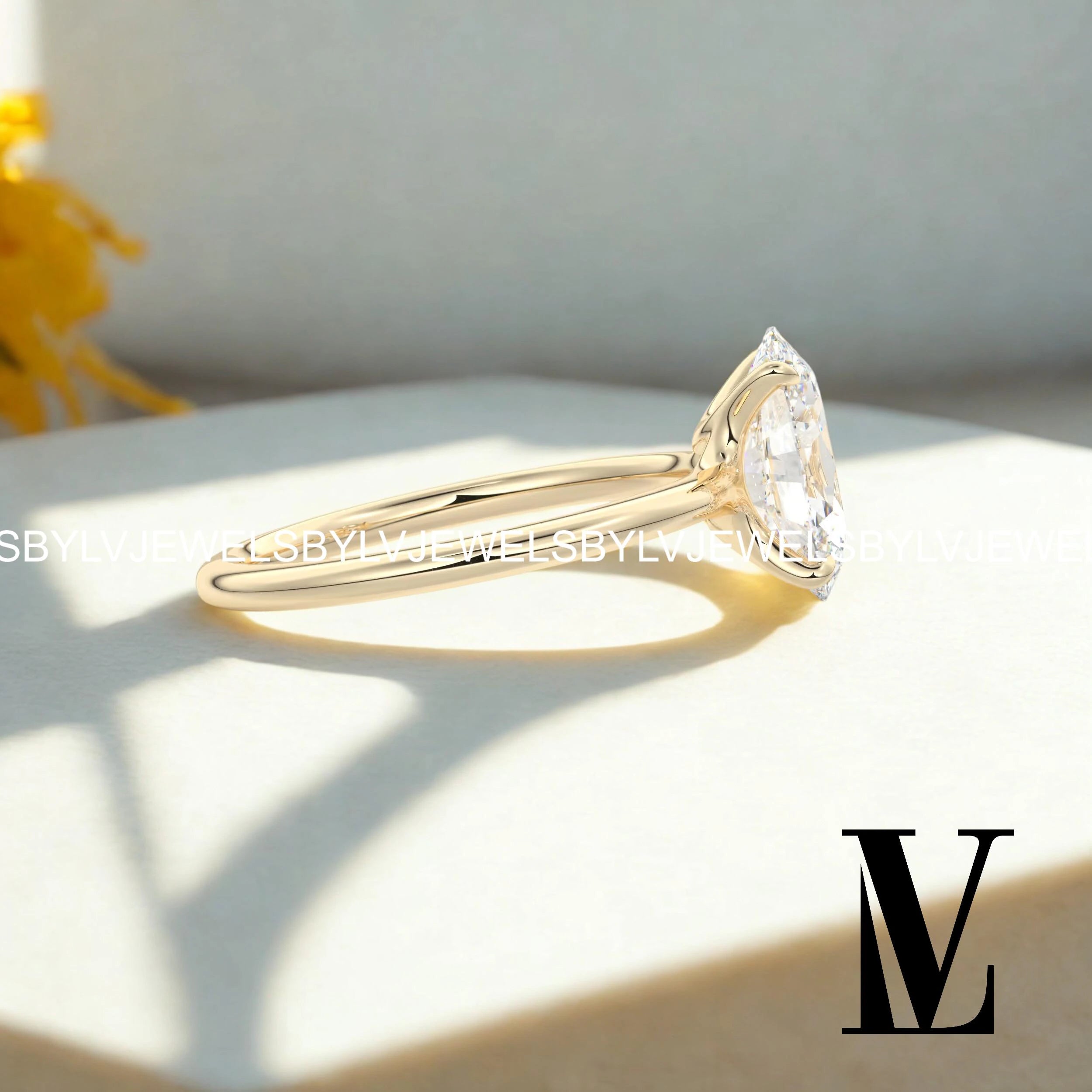 2CT Oval Moissanite Solitaire Engagement Ring|14K/18K Solid Gold Classic Oval Cut Ring|Minimalist Promise Ringdainty| Bridal Jewelry for Her