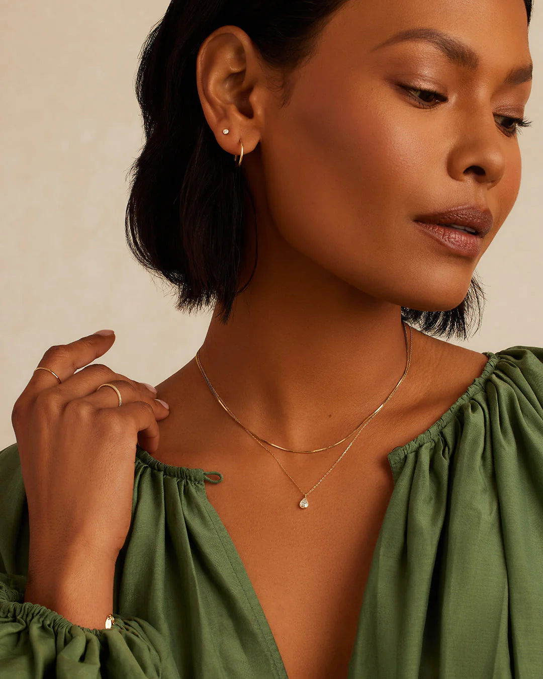 Classic Diamond Pear Necklace NikNenz™ Premium Gold & Diamonds