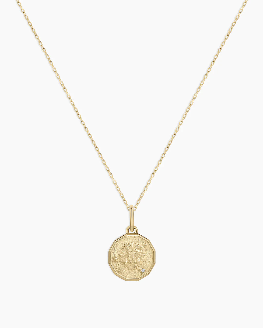 Diamond Zodiac Coin Charm Necklace