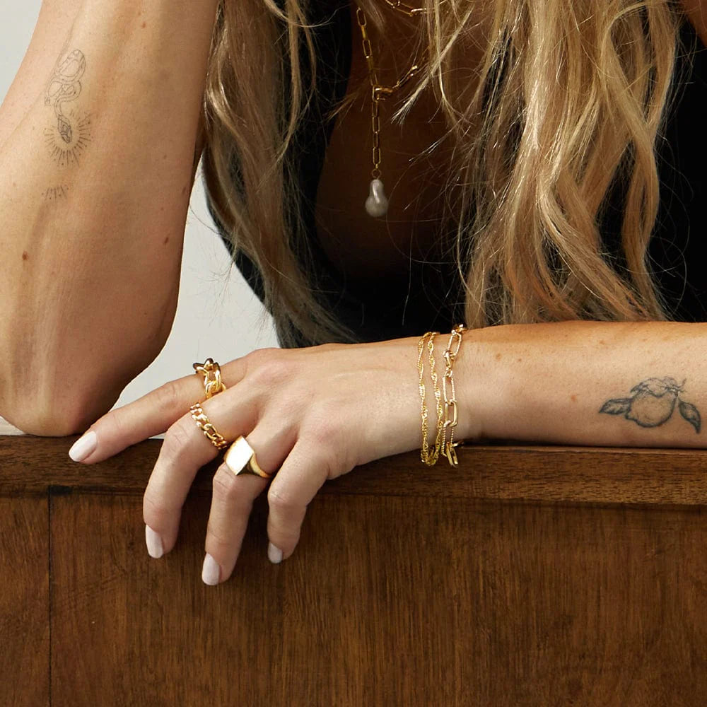 Polly Paperclip Chain Bracelet 18Ct Gold Plate