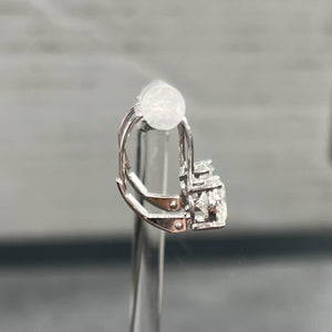 14K Gold 2.00 Carat Dangling Solitaire Drop Earrings Leverback