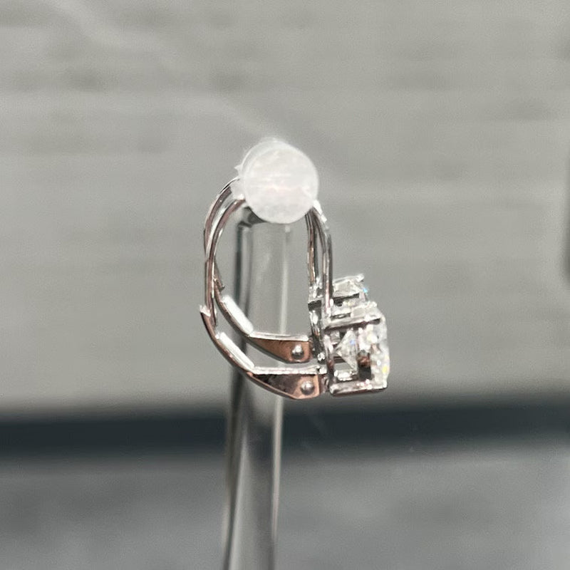 14K Gold 2.00 Carat Dangling Solitaire Drop Earrings Leverback