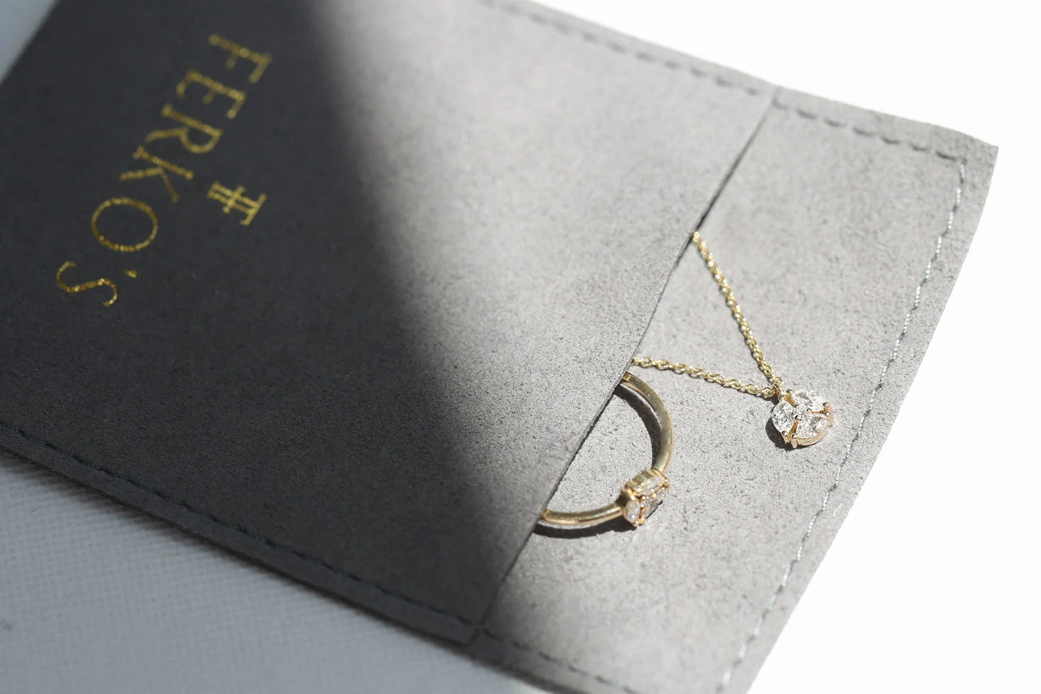Dangle & Drop Earrings / 14K Gold Dangling 4 Prong Natural Diamond Drop Earrings by Ferkos Fine Jewelry