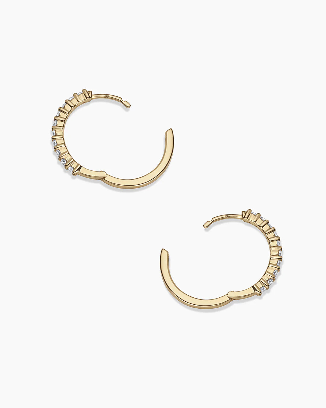 14K Diamond 15Mm Hoops