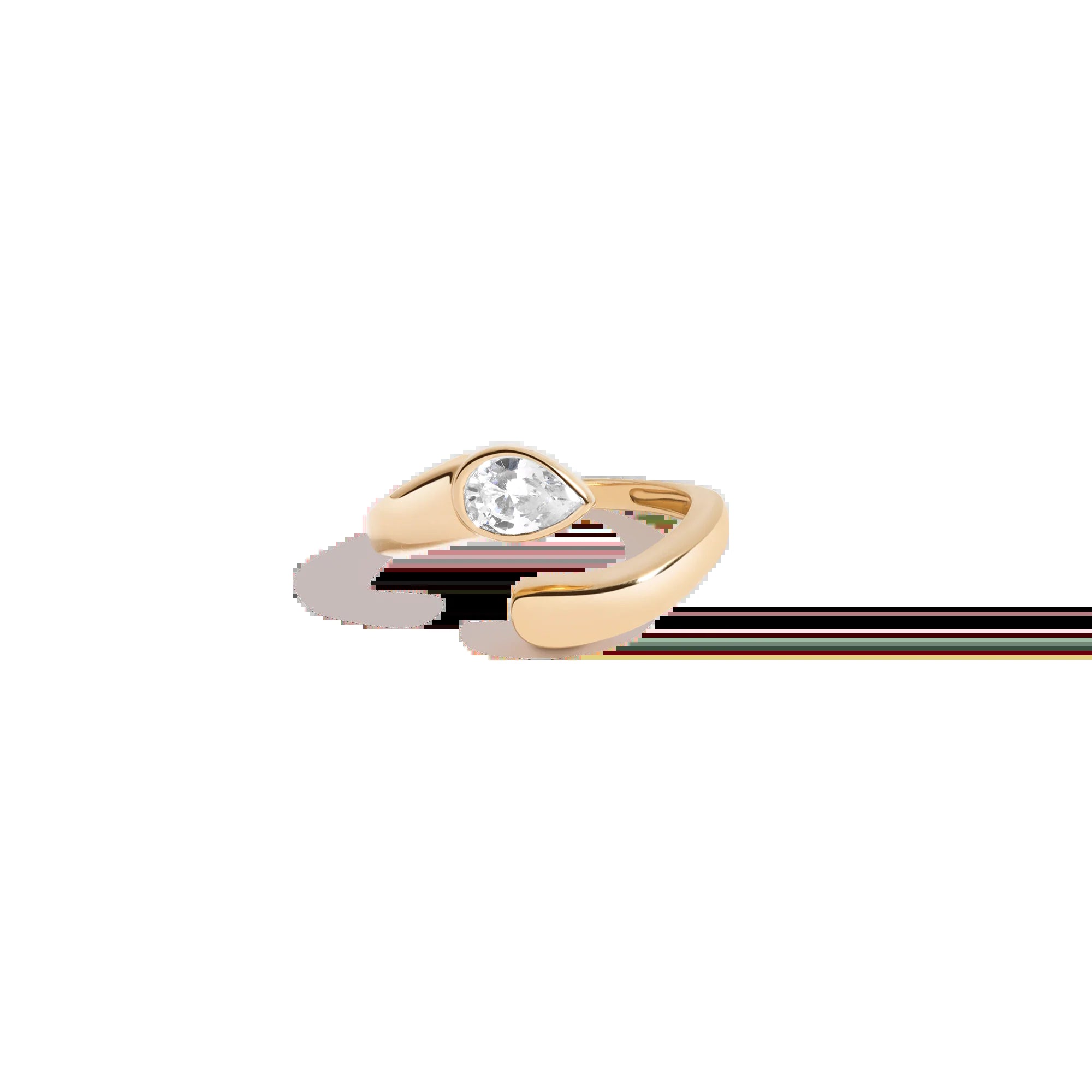 Lab Grown White Sapphire Pear Ellipse Ring NikNenz™ Premium Gold & Diamonds