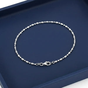 Sterling Silver Diamond-Cut Bead Bracelet
