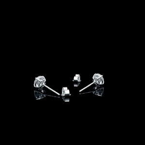 Stunning 14K White Gold Lab-Created Diamond Stud Earrings - Elegant Push Back Basket Design, 0.25 to 8.00 Ct Sizes Available.
