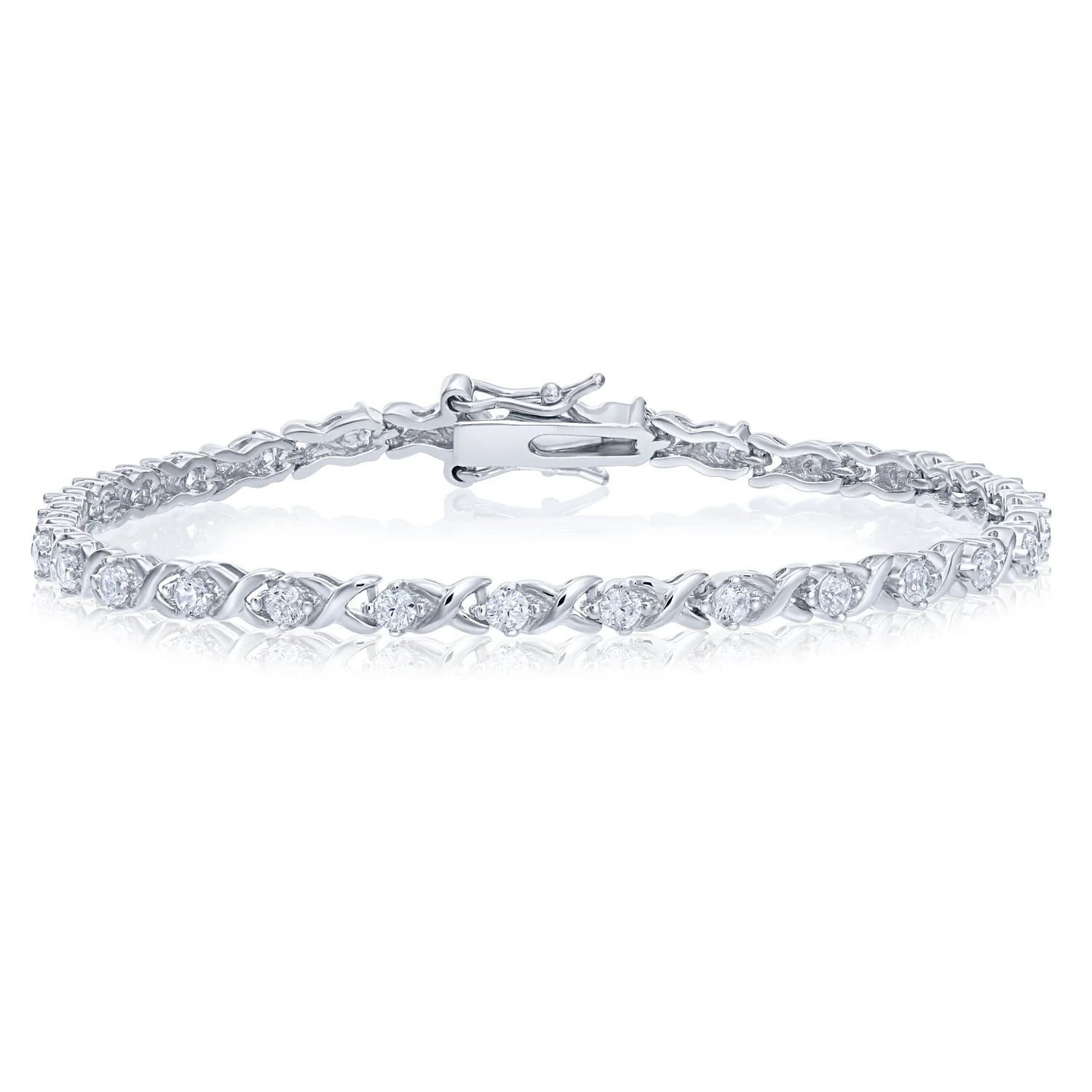 Sterling Silver Infinity X-Link Tennis Bracelet