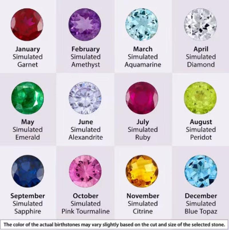 Personalized 925 Sterling Silver Birthstone Stud Earrings for Kids and Babies.