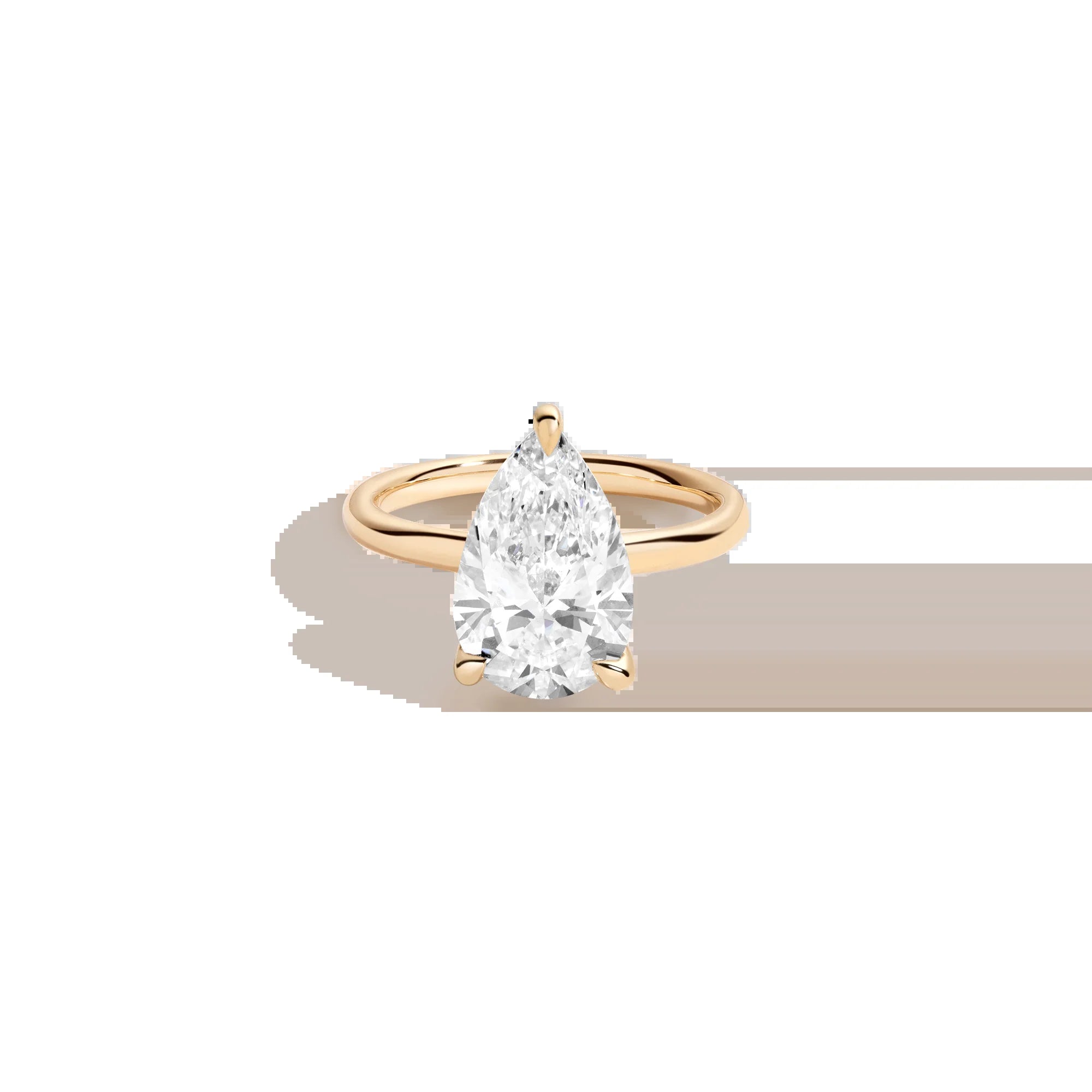 4Ct Pear Lab Grown Diamond Solitaire Ring NikNenz™ Premium Gold & Diamonds