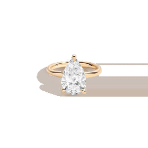 4Ct Pear Lab Grown Diamond Solitaire Ring NikNenz™ Premium Gold & Diamonds