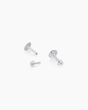 14K Gold Trio Flat Back Studs