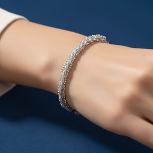 Sterling Silver Twisted Rope Snake Chain Bracelet