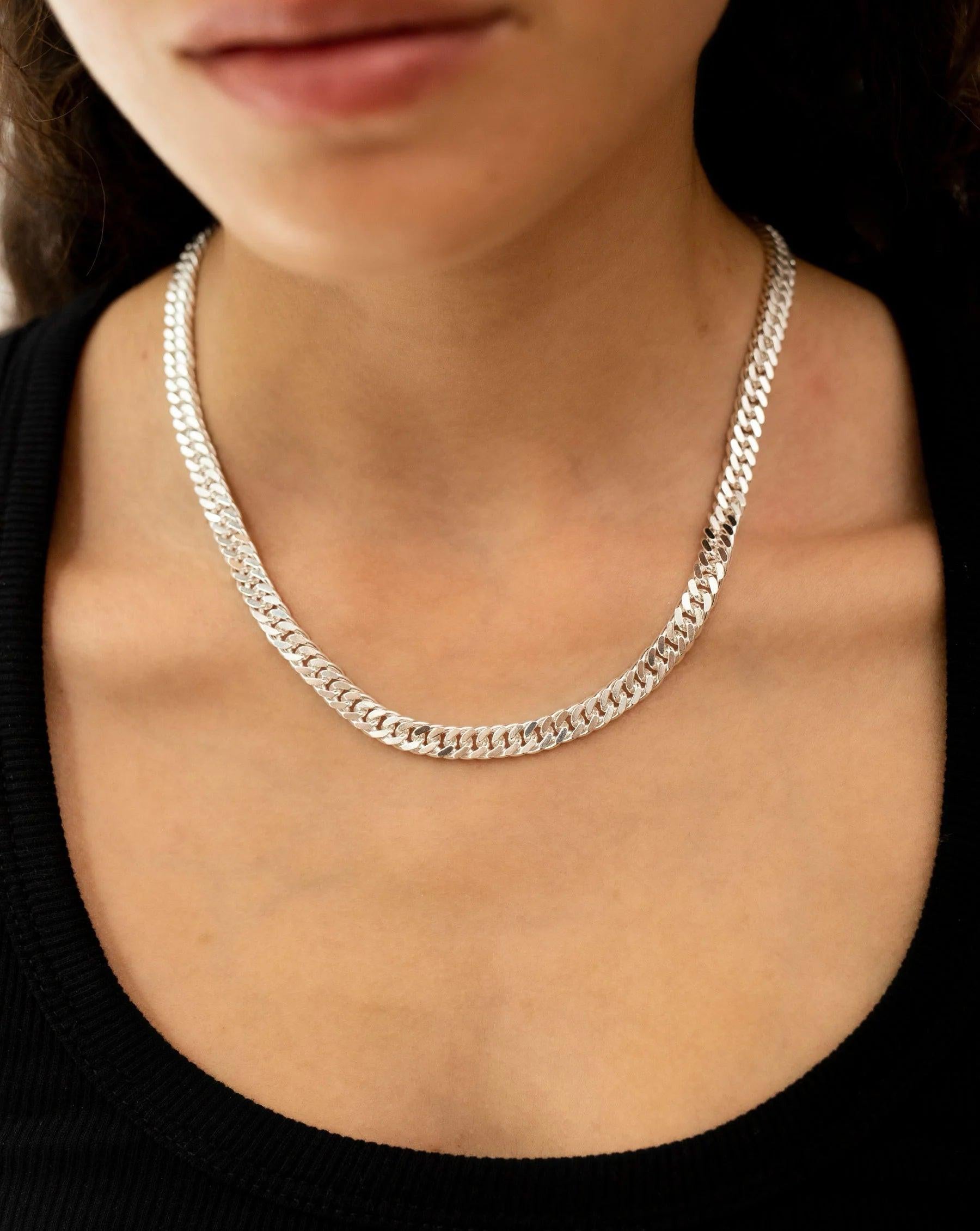 Oversized Curb Chain Statement Necklace.