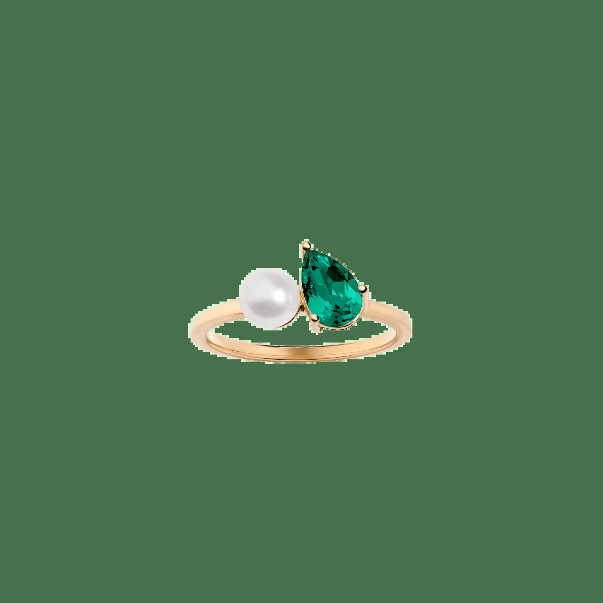 Pearl Toi Et Moi Ring NikNenz™ Premium Gold & Diamonds