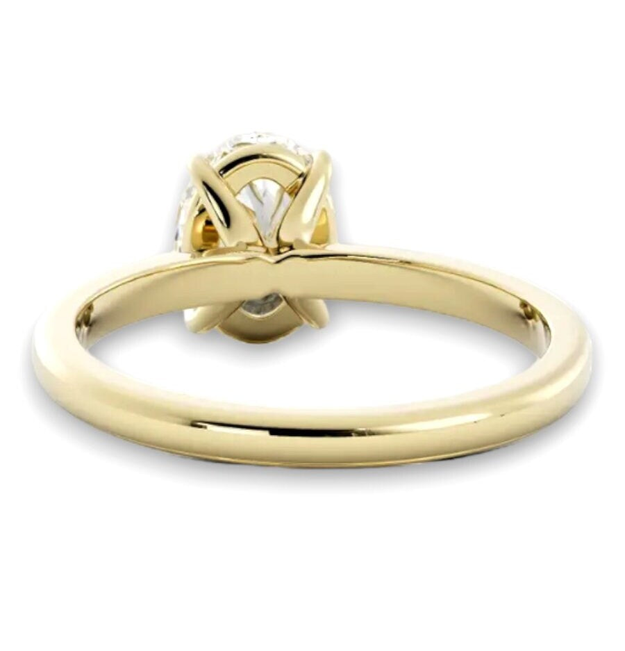 2Ct Oval Cut Moissanite Solitaire Ring, Oval Cut Moissanite Engagement Ring, 14K Solid Gold Ring, Anniversary Gift Ring, Bridal Ring,