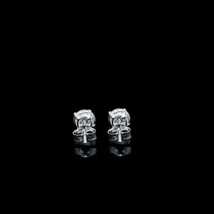 Stunning 14K White Gold Lab-Created Diamond Stud Earrings - Elegant Push Back Basket Design, 0.25 to 8.00 Ct Sizes Available.