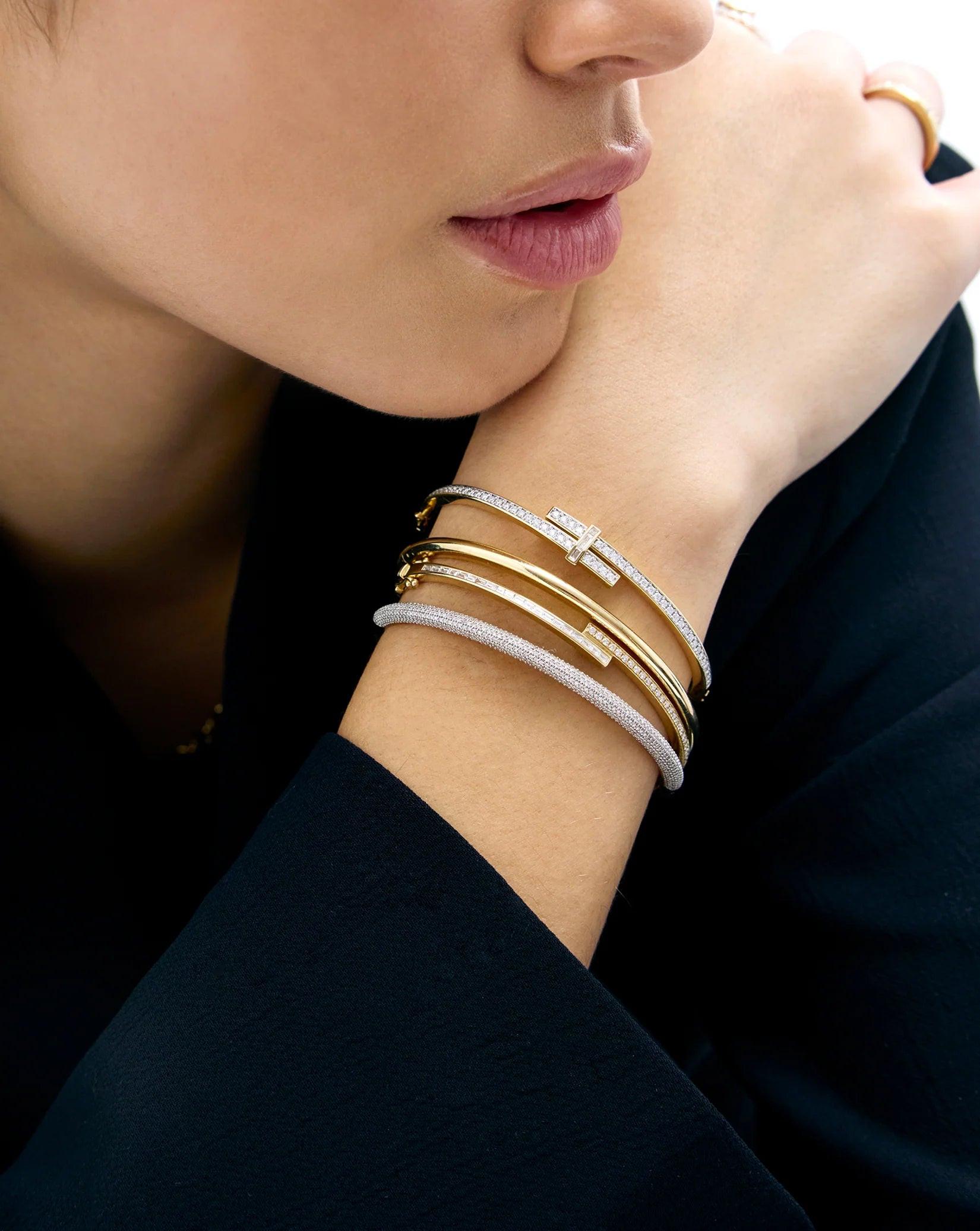 Stunning Round Diamond Wrap Bangle for Timeless Elegance.