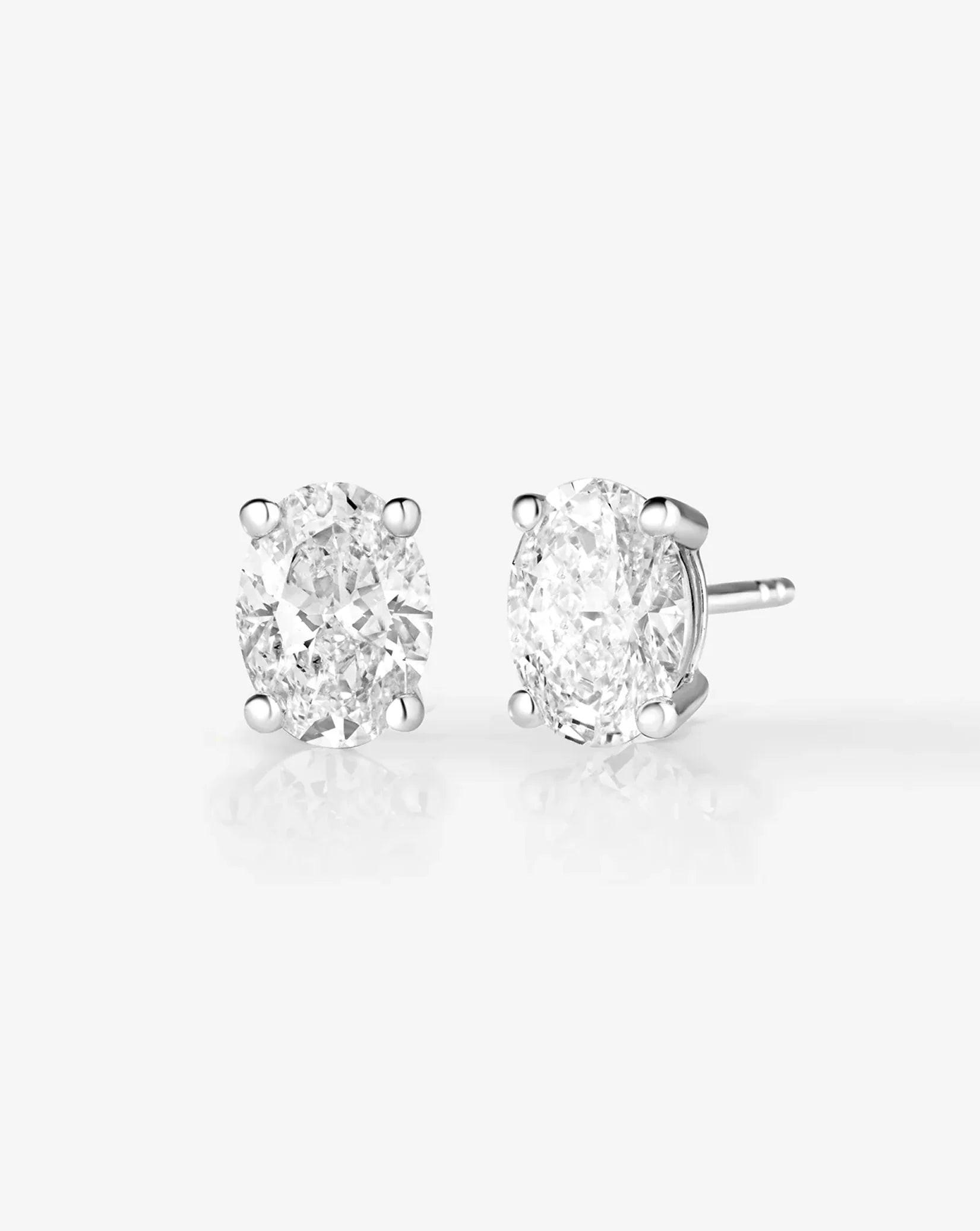 Stunning Oval Lab Diamond Studs - Elegant Earrings for Every Occasion.