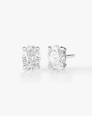 Stunning Oval Lab Diamond Studs - Elegant Earrings for Every Occasion.