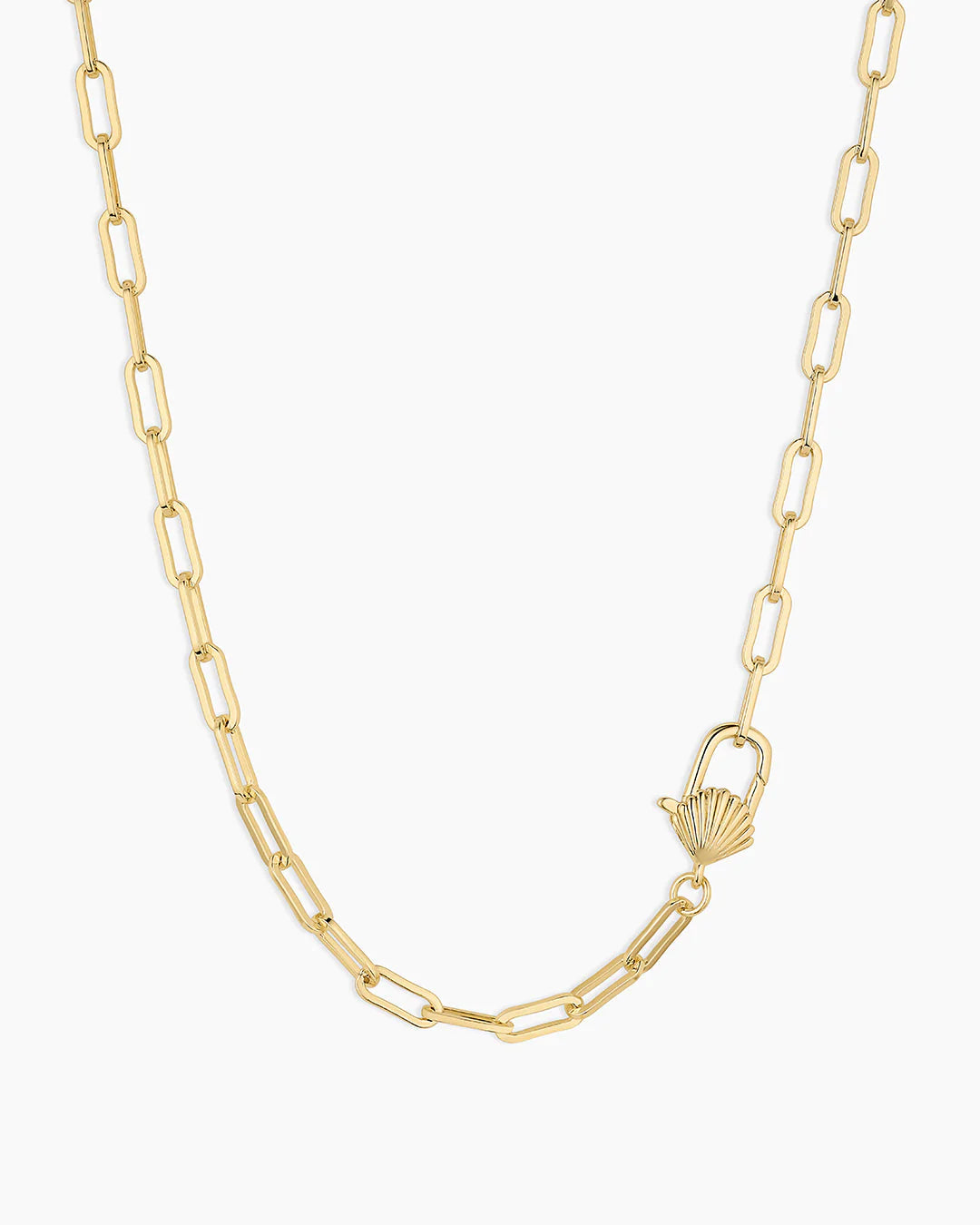Scallop Padlock Necklace NikNenz™ Premium Gold & Diamonds