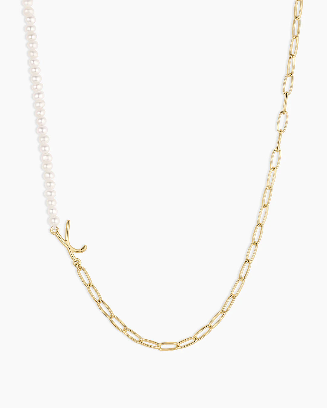Lou Pearl Alphabet Necklace NikNenz™ Premium Gold & Diamonds