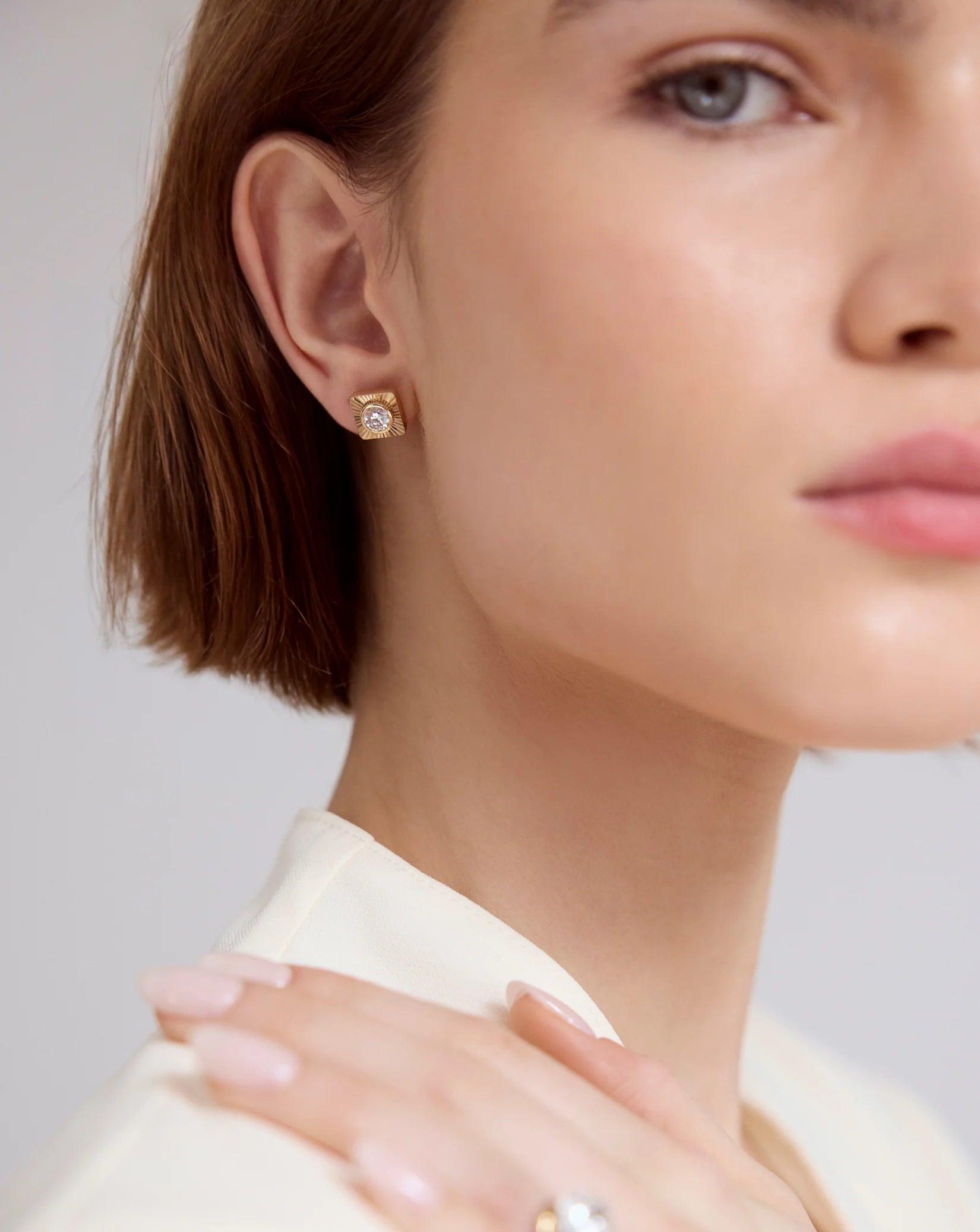 Elegantly Crafted RC X Aureum No. 2 Studs – Elevate Your Style!.