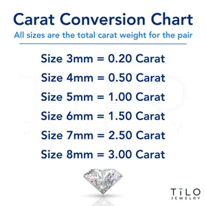 14K Yellow Gold round Simulated Diamond Stud Earrings, Brilliant CZ Studs, Basket Set, Classic Screwback Studs, Unisex, by TILO Jewelry