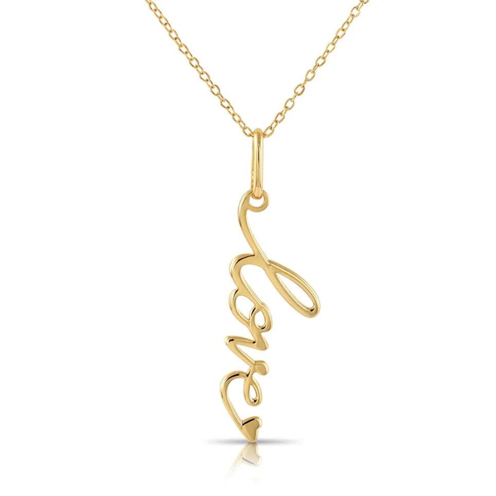 14K Yellow Gold Heart Pendant Necklace - 18 Inches of Love.