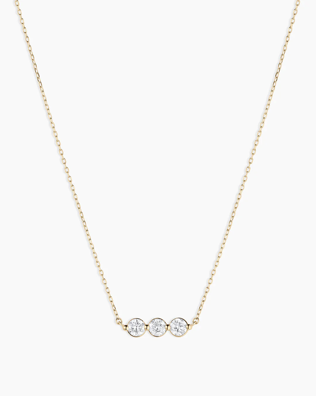 14K Lab Grown Diamond Halo Row Necklace